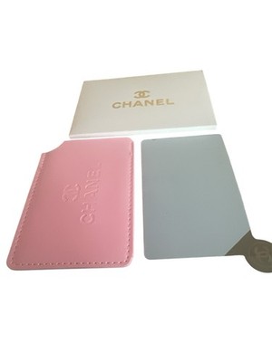 New In Box Pink Chanel GWP Mirror w/ CC In Vegan Leather Card