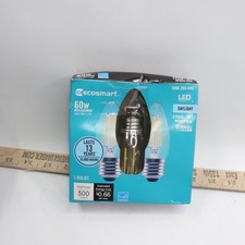 3-Pk Ecosmart LED Vintage Edison Light Bulb Blunt Tip 60W Equivalent