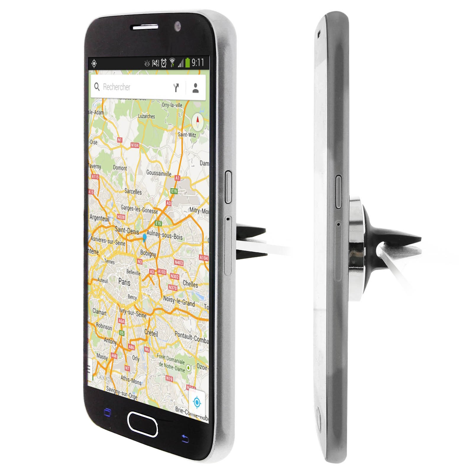 Supporto smartphone magnetico Forever per griglia aerazione auto nero