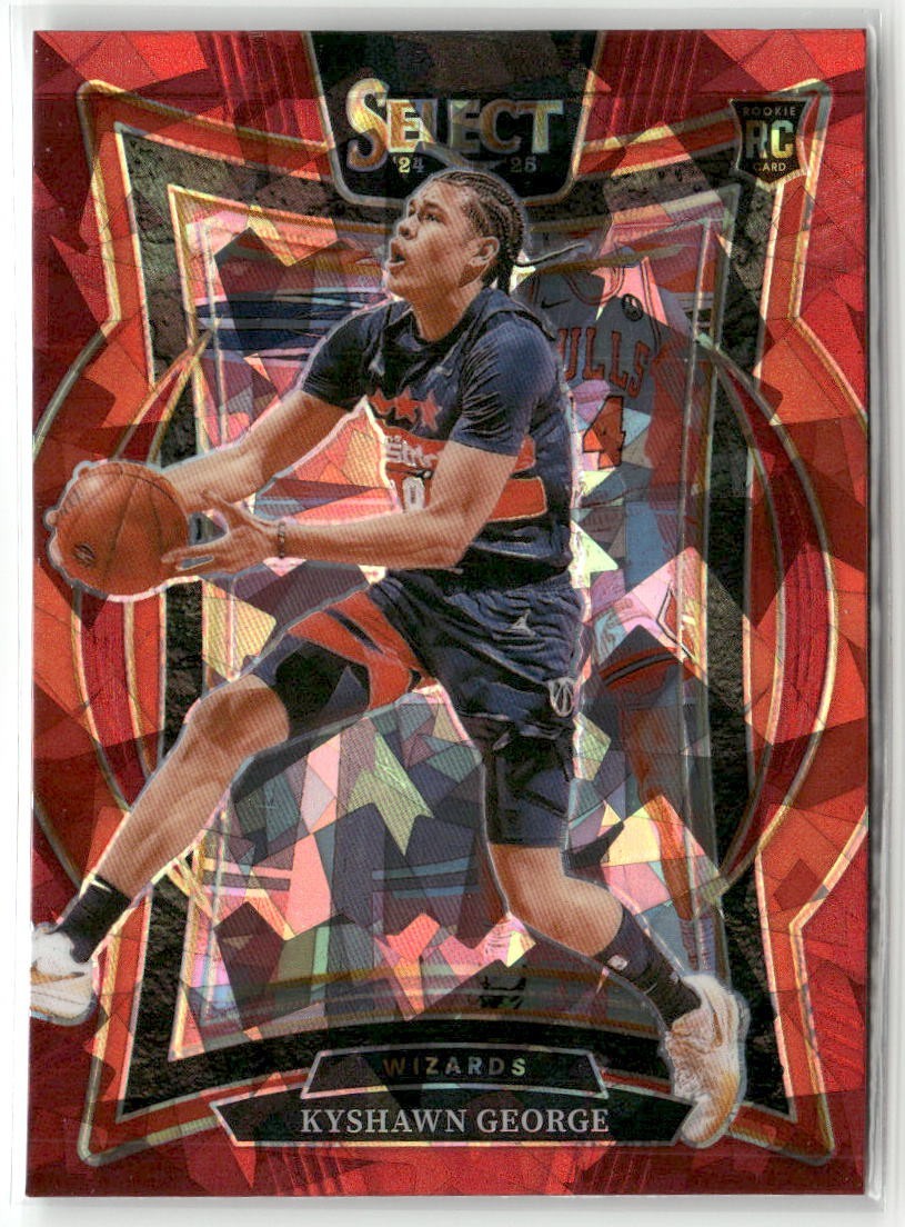 2024-25 Panini Select - Concourse Kyshawn George #85 Red Cracked Ice Prizm (RC)