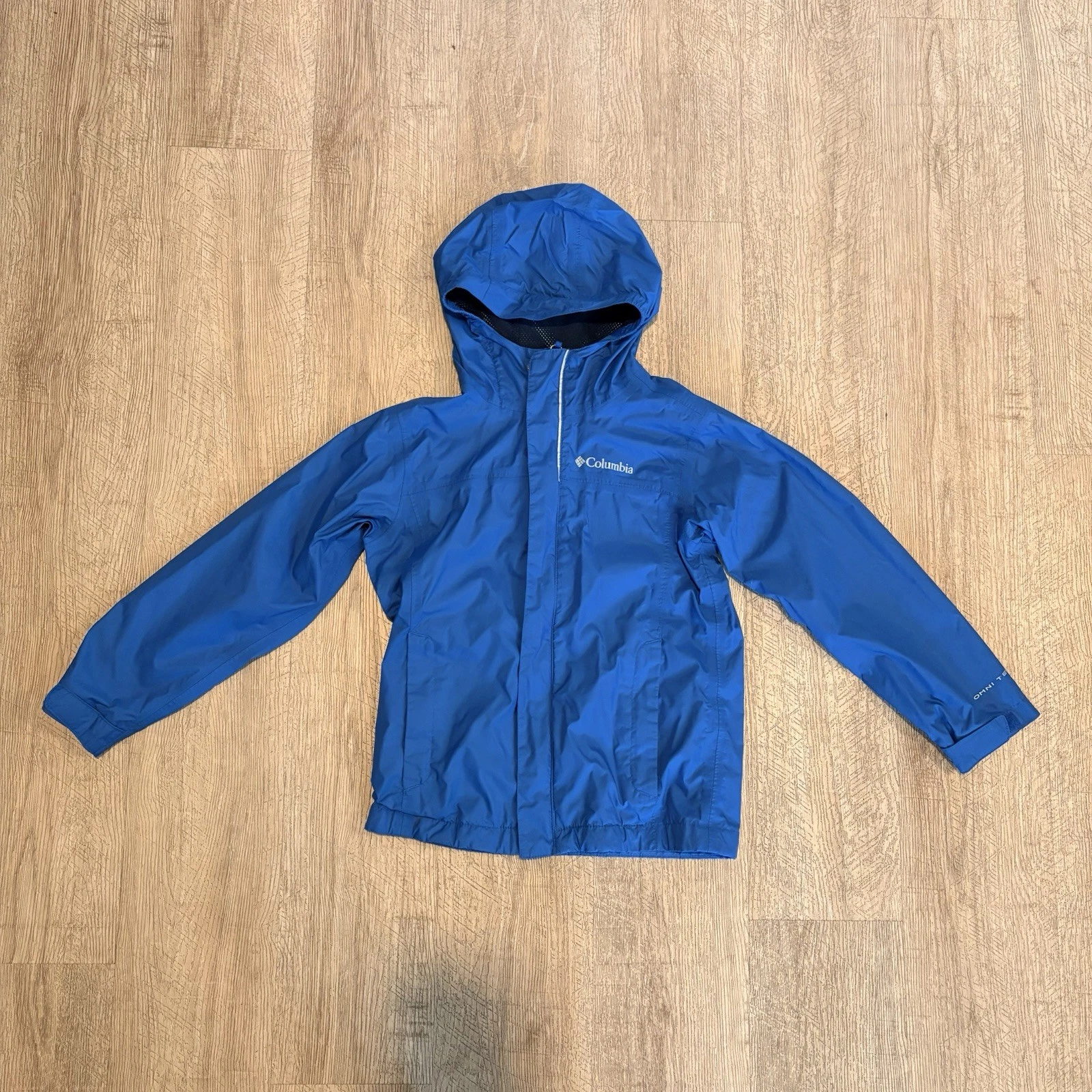 Columbia Sportswear Omni Tech Rain Jacket Youth XS Blue Full Zip