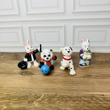 Webkinz PVC Figures Panda Lot Of 4 Cake Toppers Dog Bunny Dalmatian Magician
