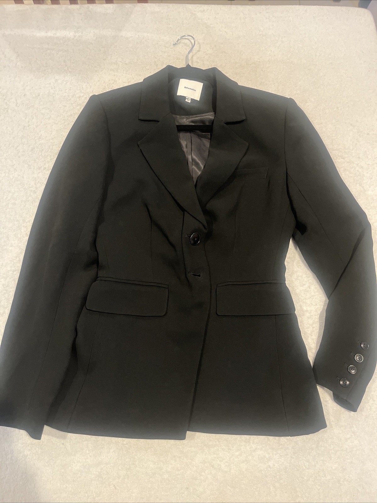 Reformation Single Breasted 2 Button Black Blazer… - image 1