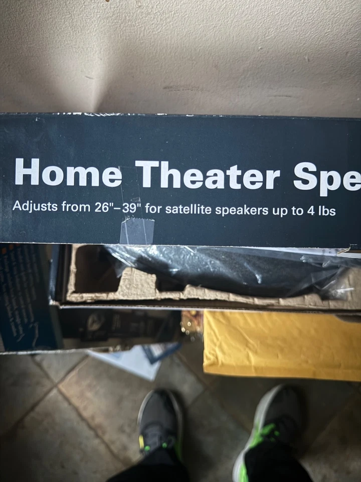 Sanus Speaker Stands Home Theater Series Adjustable HTB3-B1 Adjust 26-39" NIB - Image 2 of 4