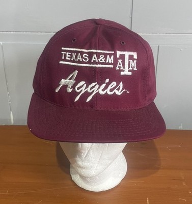 Vtg 1980s Texas A&M Aggies Trucker Hat Superstripe Maroon Mesh USA Fast Ship