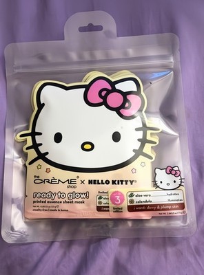 3 PACK Hello Kitty Ready To Glow! Printed Essence Beauty Sheet Mask New Sealed