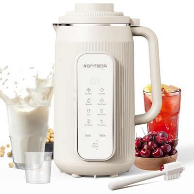 RONTEDA 8 in 1 Automatic Nut Milk Maker - 20oz Soy Milk Maker for Homemade Nu...