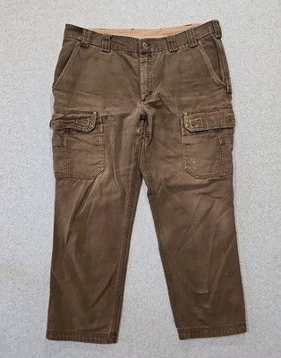 Duluth Trading Co Firehose Cargo Pants Men s 42x32 Trim Fit Dark Brown Straight