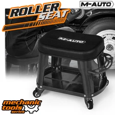 Black Rolling Garage Work Shop Stool Vehicle Car Repair Creeper Seat w/Tool Tray