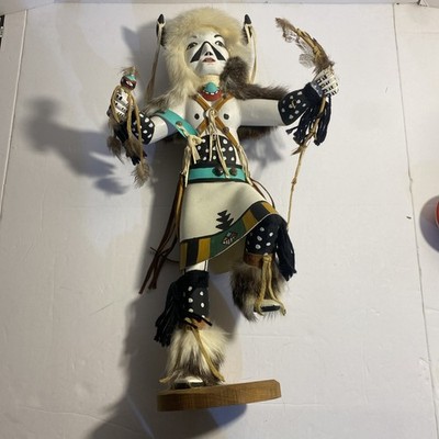 VTG Native American Kachina Doll White Buffalo 21  Signed Vicki Mitchell 1985