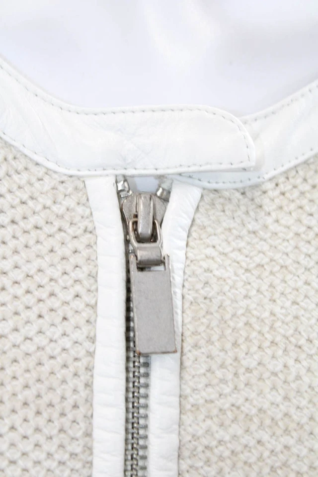 Cárdigan Blanco + Warren Unisex Beige Cremallera Completa Manga Larga Talla L Foto 4 de 4