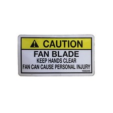 165345 Grasshopper Decal Caution Fan