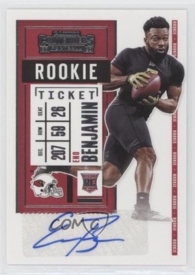 2020 Panini Contenders Ticket Variation Eno Benjamin #215 Rookie Auto RC 0kr5