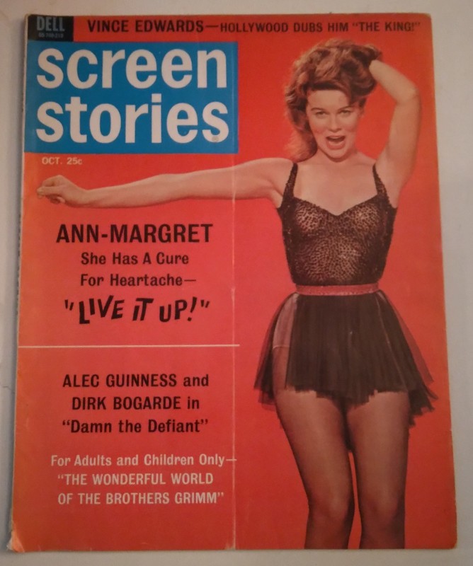 VINTAGE 1962 SCREEN STORIES MAGAZINE,OCTOBER ISSUE,W/ANN MARGRET COVER.