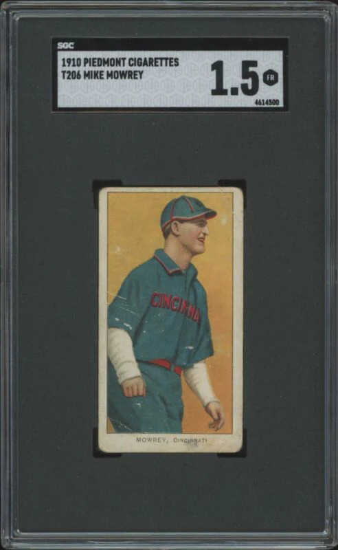 1909 T206 MIKE MOWREY NNO FAIR PIEDMONT 350 SGC 1.5 BASEBALL CINCINNATI REDS