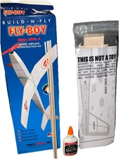Guillow Build-N-Fly Fly-Boy Model Airplane Construction Kit  #4401, Open Box