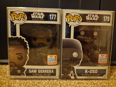 Funko Pop! Star Wars #177 Saw Gerrera & #179 K-2SO 2017 Fall Convention 
