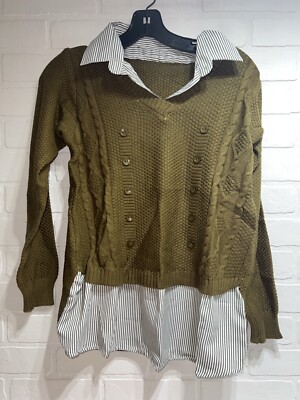 NWT! Lai Meng Five Cats Professional Style Shirt & Sweater Size Large