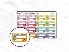 1857~~Birthday Gift Tracker Planner Stickers.