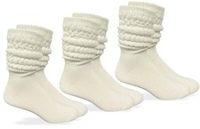 Jefferies Socks Mens Slouch Scrunch Thick Heavy Cotton Knit Crew Socks 3 Pair
