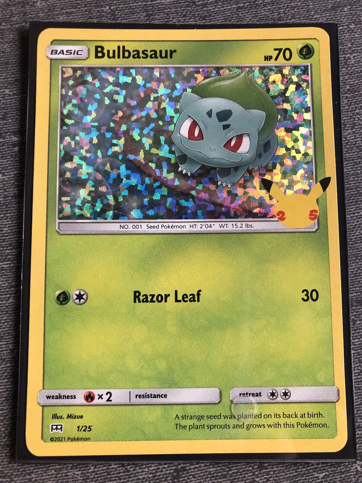 Pokémon SHINY BULBASAUR 25th Anniversary McDonald's 1/25 HOLO Promo Card  2021