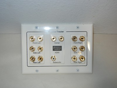 MEDIABRIDGE HOME THEATER WALL PLATE W/BINDING POSTS RCA & HDMI WP3-B7/51/HD