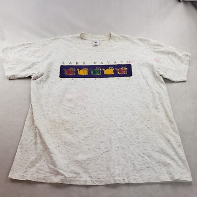 Lake Havasu Cats T Shirt Heathered Men XL Delta Vintage T Shirt Single Stitch 