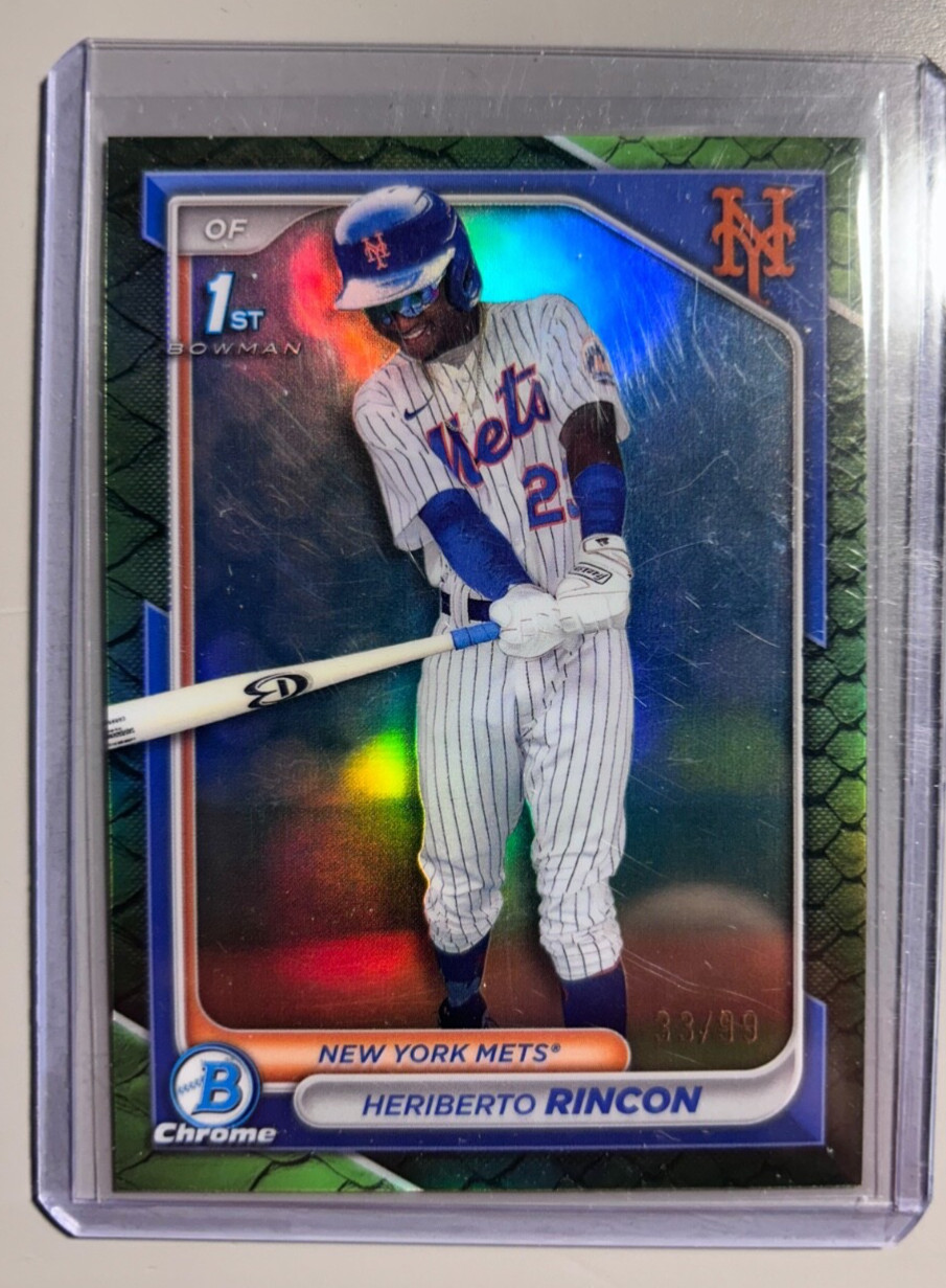 2024 Bowman Chrome Heriberto Rincon Auto Reptilian Green Refractor 1st #88/99