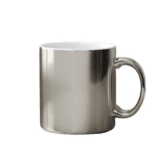 American atelier metallic silver Beast ceramic coffee mug 4" tall | eBay