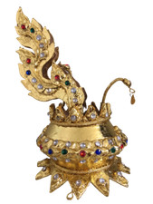 Thai Dance Head Dress Costume Jewelry Gold Crown Wedding Crown Knot of Hair