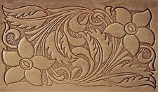 ACRYLIC Leather Embossing Stamp FLORAL SHERIDAN DESIGN for Veg Tanned Leather