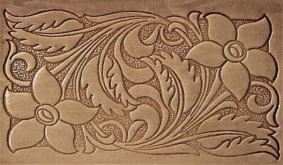 ACRYLIC Leather Embossing Stamp FLORAL SHERIDAN DESIGN  for Veg Tanned Leather