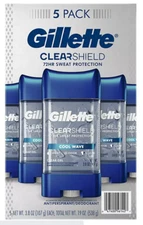 Gillette Cool Wave Clear Gel Men's Antiperspirant and Deodorant (3.8 oz., 5 pk.)