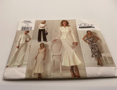 Vogue Patterns V2898 Misses Jacket Dress Skirt Pants Vogue Wardrobe AX 4 6 8