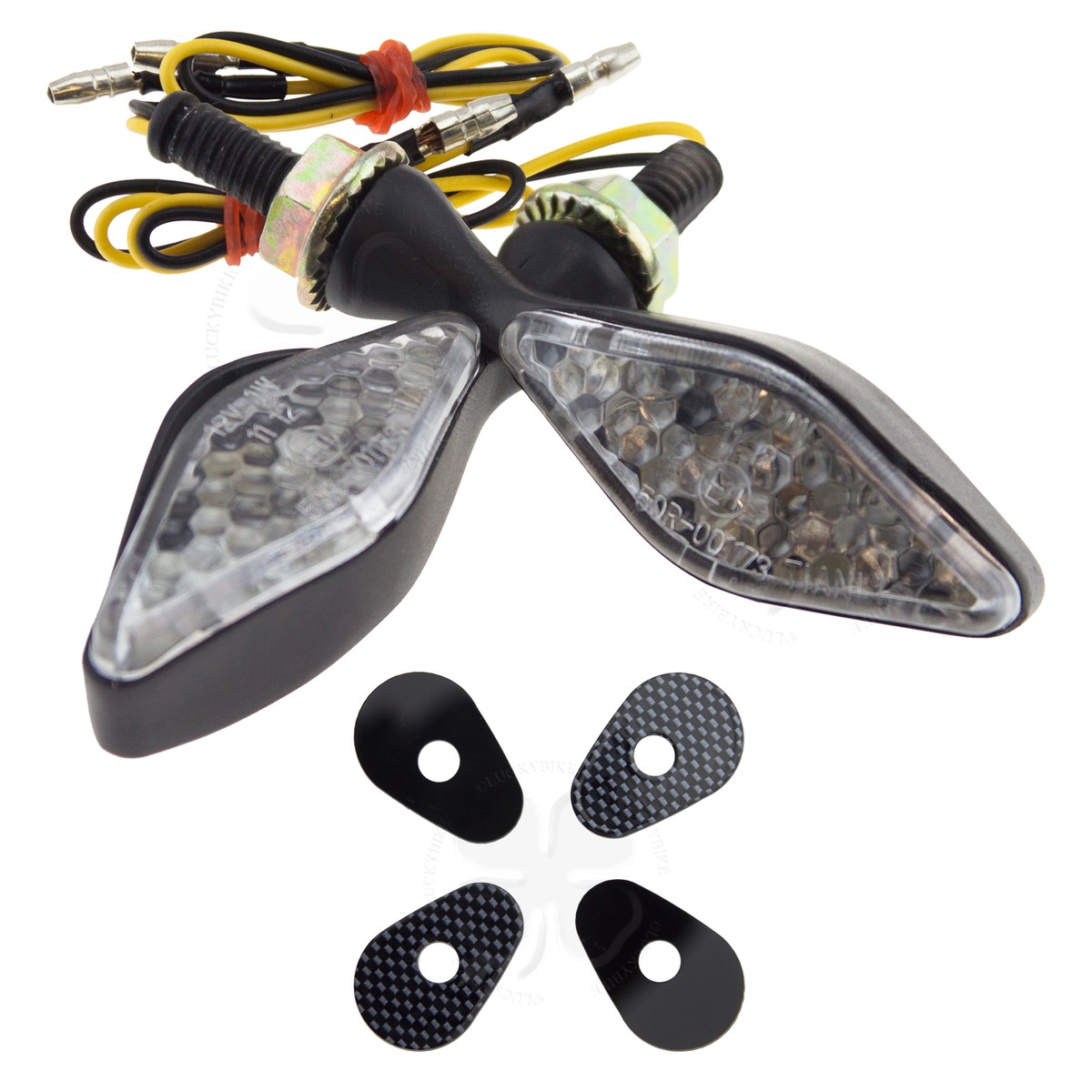 ブラックシルバー10 Onyx Alu Stalk Turn Signal For Yamaha YZF R6 R1 LED Light Adapter