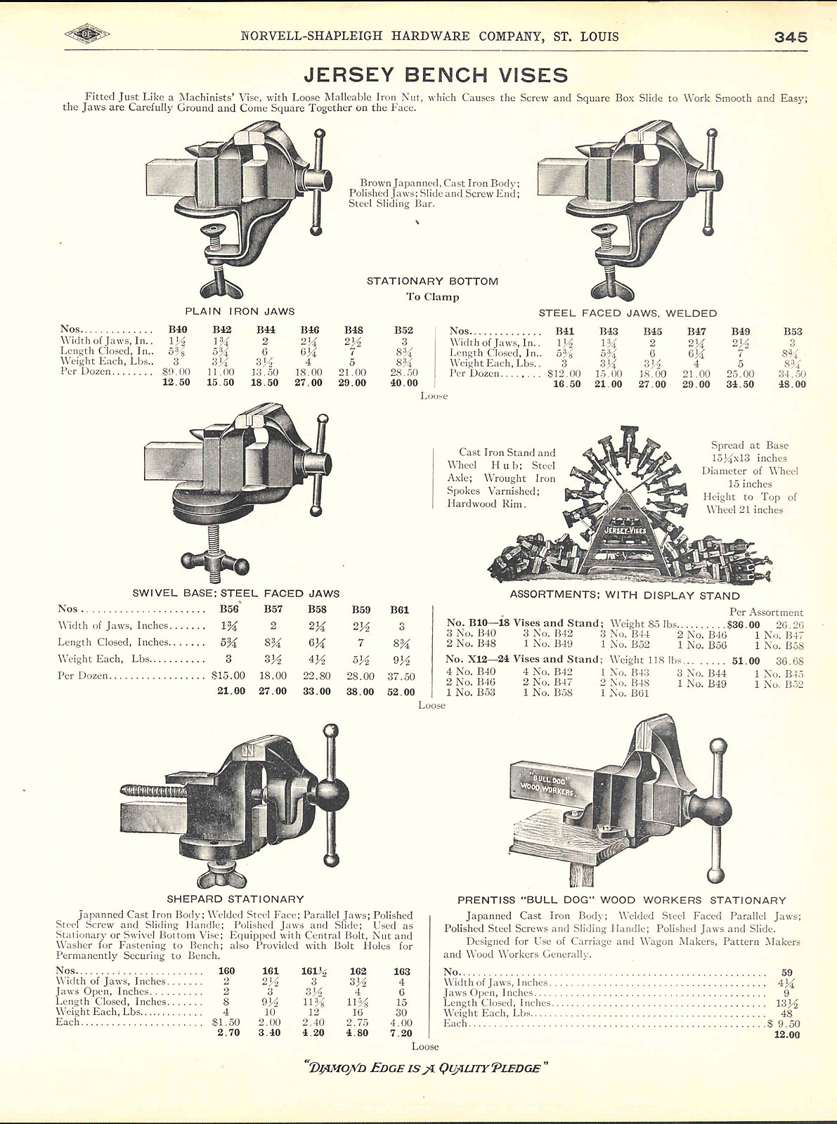 1910 ADVERTISEMENT Hardware Store Display Stand Rack Jersey Vise Vises  Prentiss | eBay