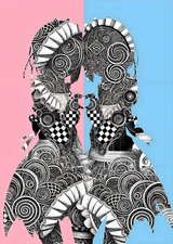 SKYBAN - What Do You See? - "Sisterly Love?" Signed - RE: Zero Banksy Art ?