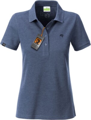 JAN 8009 Bio Baumwolle Basic Polo Shirt Damen Organic COMPANIEER Blau Heather ..