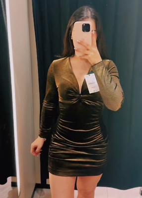 Robe Zara Noire En Velours - Neuve Avec étiquette - Taille Standard