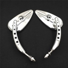 Chrome Skull Side Mirrors For Harley Touring ...
