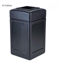 Commercial Zone 732101 Open-Top Square 42 Gallon Large Waste Trash Container