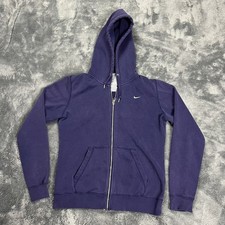 Vintage Y2K Nike Hoodie Women's Medium Purple Sweatshirt Full Zip Swoosh 2000s