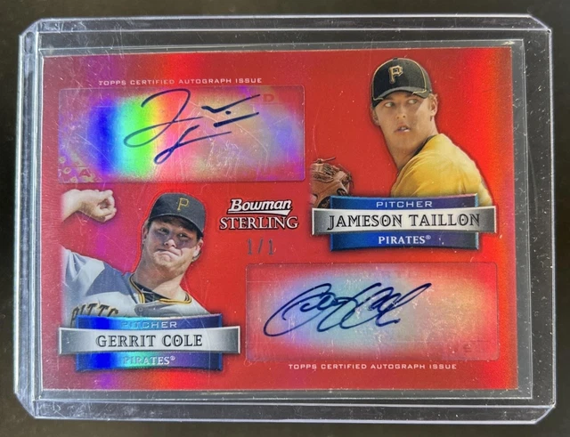 2012 Bowman Sterling Gerrit Cole Jameson Taillon Dual Auto Red Refractor #1/1