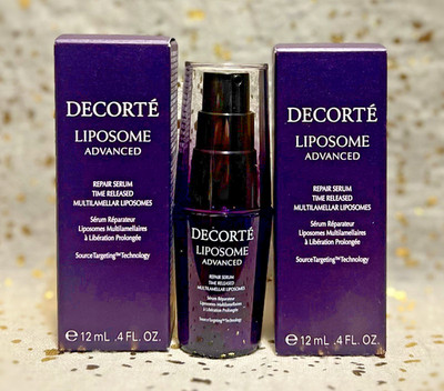 2x~Decorte~Lipsome Advanced Repair Serum~12ml/.4 fl oz each~Travel Size~NIB~