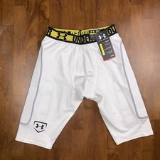 Under Armour Mens MPZ Compression Shorts Sz Small White UA HeatGear Baseball New