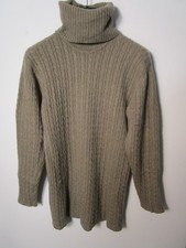 Johnstons L Pure Cashmere Cable Relaxed Long Line Brown Jumper