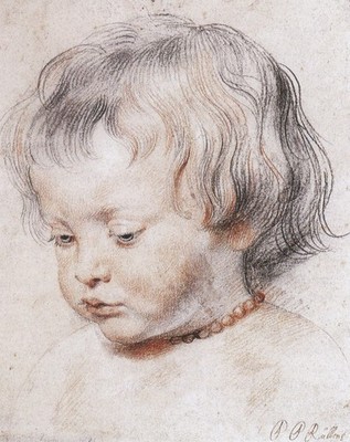 Peter Paul Rubens Portrait Sohn Nikolaus Barock Meister Zeichnung Klassiker Renaissan