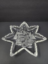 Mikasa Christmas Carol Crystal Star Serving Platter Plate Germany 12.5" Holiday