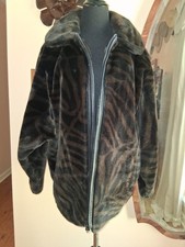 VNTG 70s Adolph Schuman for Lilli Ann Black Brown Faux Fur Coat Size Large