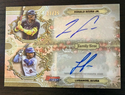 2025 Bowman's Best Ronald Acuna Jr/Luisangel Acuna Family Tree Dual AUTO *21/25*